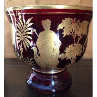 Murano Cup, Red And Gold, XIXth Century