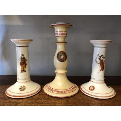 Candlesticks, Porcelain From Paris, Nineteenth Century