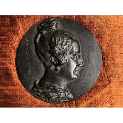Medallion, Sculpture, David d'Angers, Miss George, 19th Century