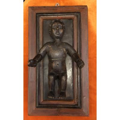 Sculpture The Child Jesus, Wood, Early XIXth Century