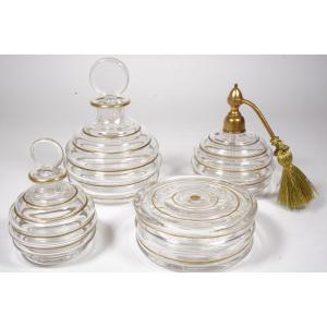 Perfume Set, Baccarat Crystal Toiletry  Set Georges Chevalier