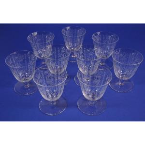 9 Baccarat Argentina Crystal Wine Glasses