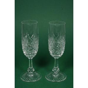2 Baccarat Renaissance Crystal Champagne Flutes (10 Available)