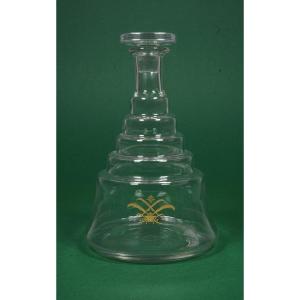 Small Baccarat Crystal Carafe, Engraved And Gilded