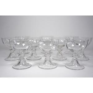 10 Baccarat Crystal Champagne Wine Glasses