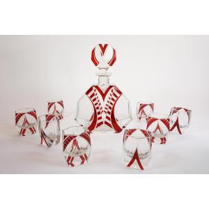 Bohemian Crystal Art Deco Porto Service