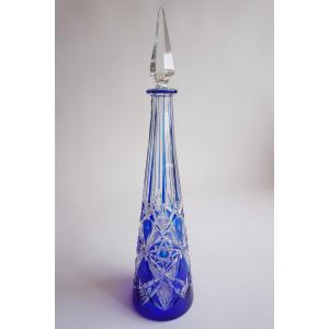Blue Baccarat Crystal Pyramid Carafe
