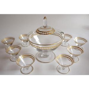 Saint Louis Gilded Crystal Fruit Set