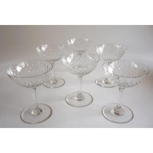 6 Baccarat Champagne Glasses Paris Model