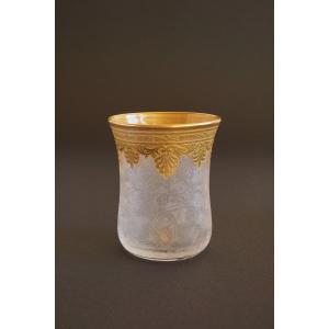 Goblet, Gilded Saint Louis Crystal Glass XIX