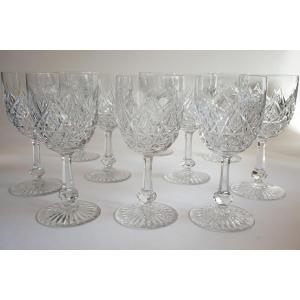 10 Water Glasses N°2 Baccarat Crystal Model Colbert