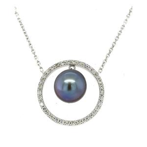 "diamonds & Natural Tahitian Pearl Pendant"