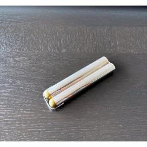 Porte-Petit Tampax Argent Massif Et Or Jaune 18kt