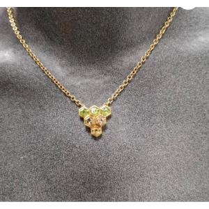 "Pendentif en Or Jaune avec Tourmalines"