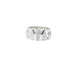 "Bague Marquise en Or Blanc"