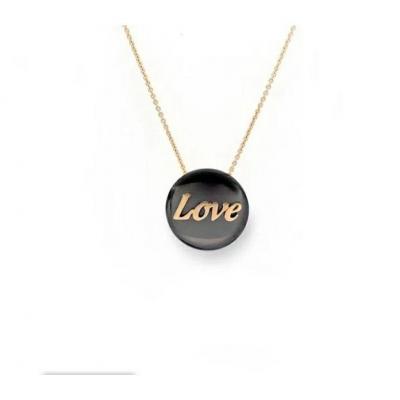 Pendentif love Or Rose & Or Noir
