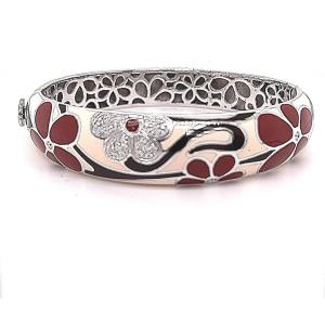 18ct Bracelet. White Gold & Enamel Diamonds