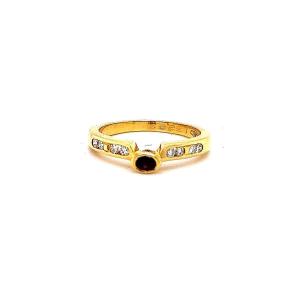 Ring Yellow Gold  With Diamond & Ruby