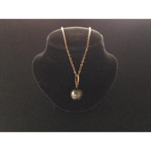 Tahitian Pearl Pendant 18 Kts Rose Gold