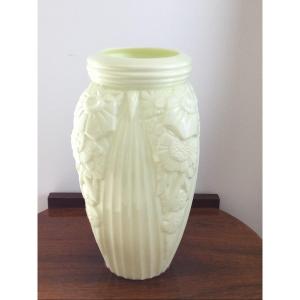 Art Deco Molded Opaline Vase 
