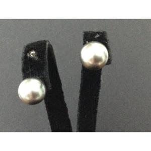 Yellow Gold And Tahitian Pearl Earrings 