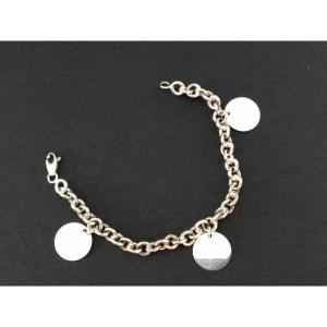 Silver Bracelet With Pendant Medals 