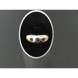 Yellow Gold And Fine Sapphire Bangle Ring