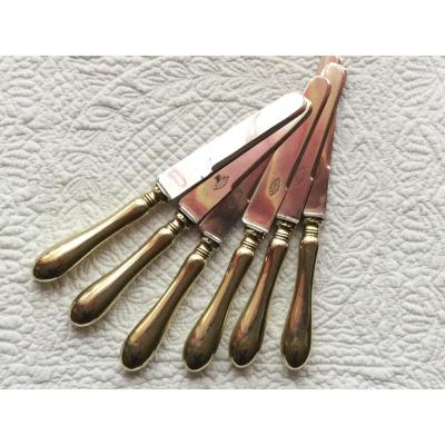 Couteaux  de table  Grand Modèle En Métal Argenté 