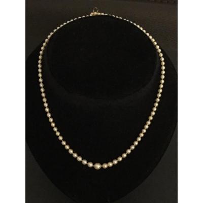 Fine Pearl Necklace Yellow Gold Clasp