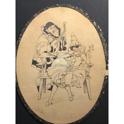 Pierrot And Colombine By Chéri Hebrouard
