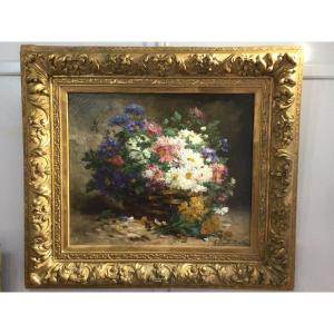 Basket Of Flowers By Charles Gilbert Martin