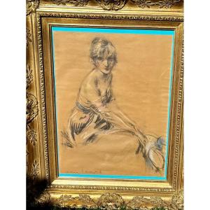 Drawing Of A Young Lady By Louis Icart