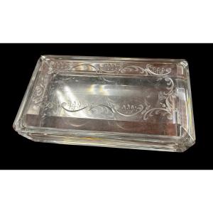 Val Saint-lambert Crystal Candy Jar.