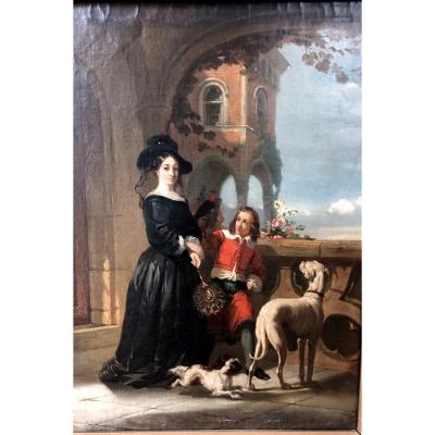 The Aristocrat With Child And Dogs