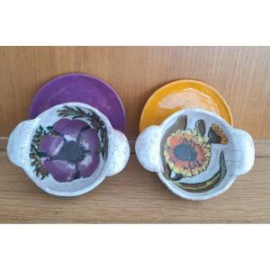 Paire De Bol Et Assiette Céramique Paule Garsmeur