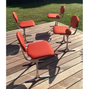 Set Of 4 Chairs 1970 Design Pierre Charron
