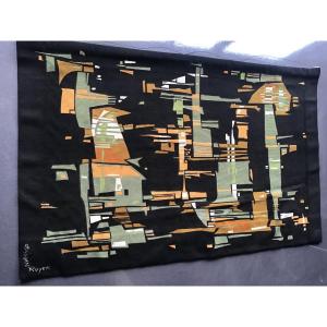 Abstract Tapestry Signed Christian Royer 1950