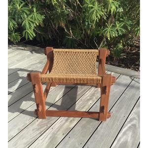 Brazilian Stool In Teak And Rope