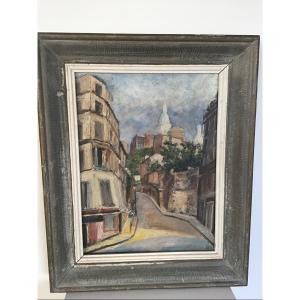 Painting On Hardboard, Montmartre, Signed And Dated 1954