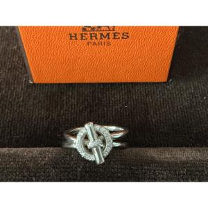 Hermès Ring In White Gold And Diamonds