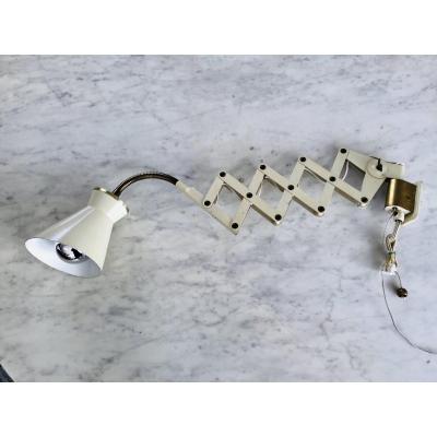 Wall Lamp Zig- Zag With Lampshade Diabolo 1950