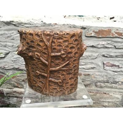 Folk Art Piece Carved Trunk