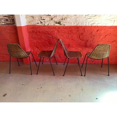 Series Of 4 Chairs 1950 Gian Franco Legler
