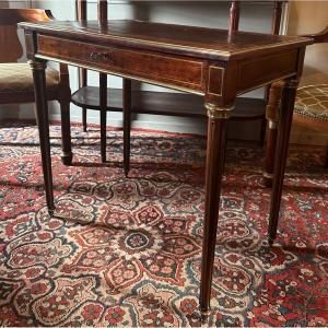 Small Louis XVI Style Mahogany Flat Desk.