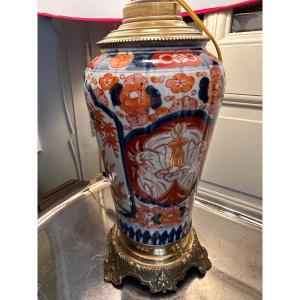 Porcelain Lamp From Imari Japan XIX Th.