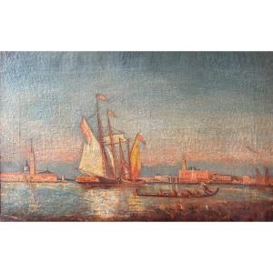 Marine Venice. Sketch Attributed To Félix Ziem (1821-1911).