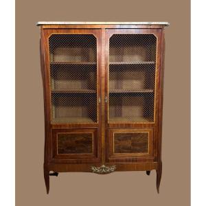 Louis XV - Louis XVI Transition Style Marquetry Library. 