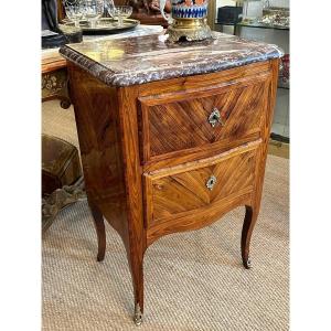 Small 18th Century Chest Of Drawers, In Violet Wood Marquetry.