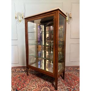 Louis XVI Style Marquetry Display Cabinet / Silver Cabinet. 