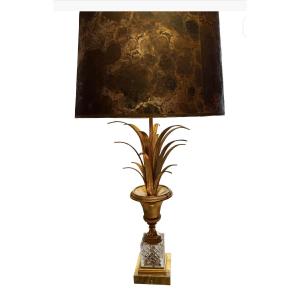 Maison Charles Lamp In Gilded Bronze And Crystal. 